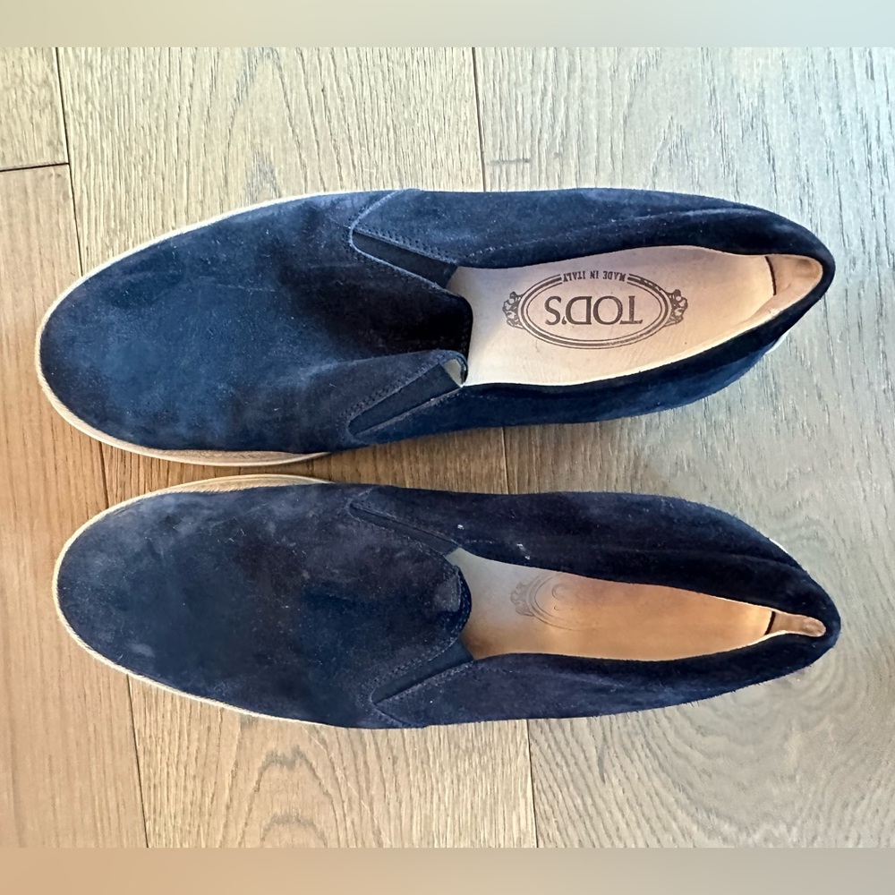 Tod’s Navy Suede Loafers